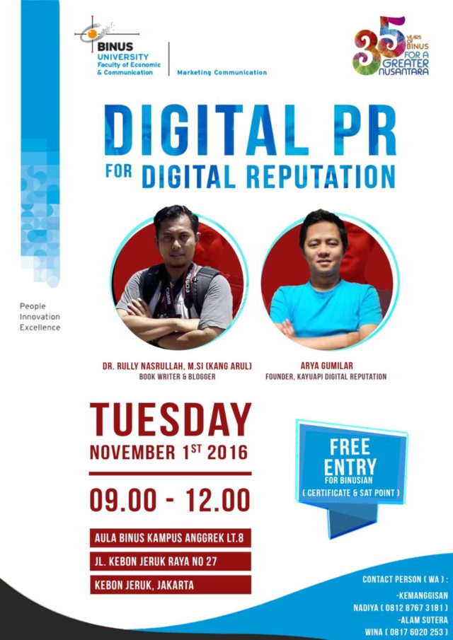 Seminar Digital PR for Digital Reputation