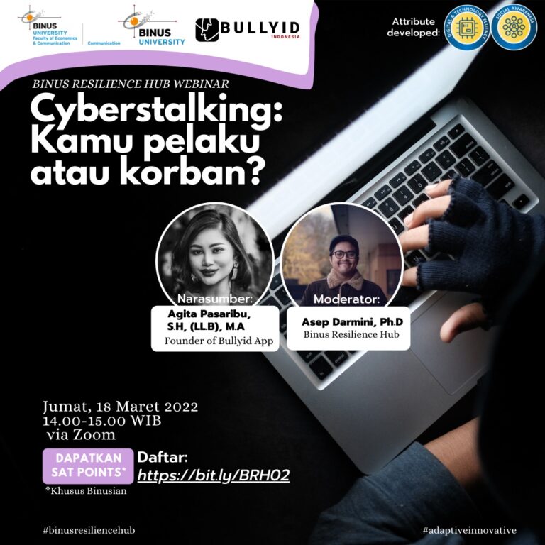 cyberstalking, pelaku, victim, binus resilience